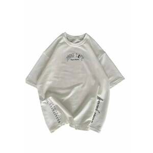 Tricou dama - supradimensionat - imprimeu pe spate - bumbac/poliester/elastan - alb imagine