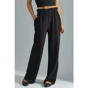 Pantaloni dama - viscoza/poliester/elastan - negru imagine