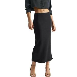 Fusta midi - Negru - Textil imagine