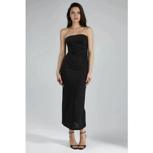 Rochie maxi decolteu barca - fara maneci - neagra - jerseu imagine