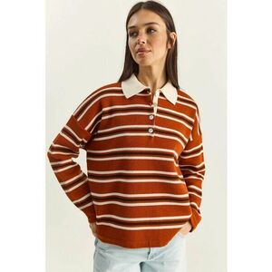 Pulover dama - cu guler polo - multicolor - acril - One Size imagine