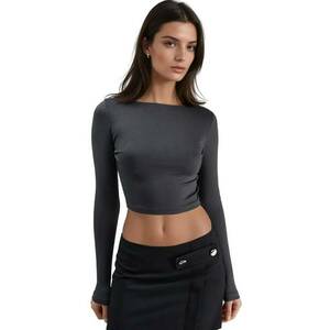 Bluza - Gri inchis - Jerseu - Slim fit imagine