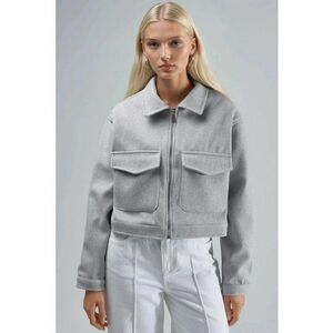 Jacheta scurta dama - poliester/lycra - gri imagine