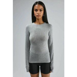 Bluza dama - Gri deschis - Jerseu - Slim fit imagine