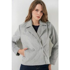 Jacheta dama - cu doua randuri de nasturi - gri - textil imagine