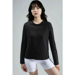 Bluza dama - Negru - Guler rotund - Jerseu imagine
