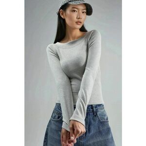 Bluza pentru dama - Gri deschis - Slim fit - Jerseu imagine