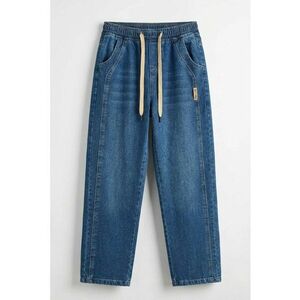 Blugi barbati - denim - cu snur - bleumarin imagine