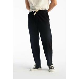 Pantaloni barbati - croiala dreapta - snur in talie - negru - 100% bumbac imagine
