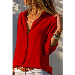 Camasa dama textil - rosu imagine