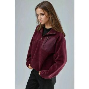 Hanorac dama - Visiniu - Textil imagine