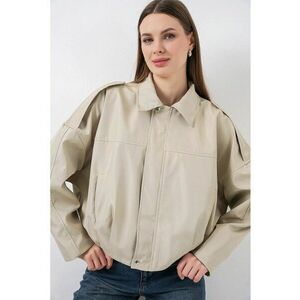 Geaca bomber dama poliester - bej imagine