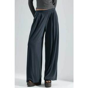 Pantaloni dama - modal/poliester - gri inchis imagine