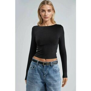 Bluza dama - Slim fit - Negru - Jerseu imagine