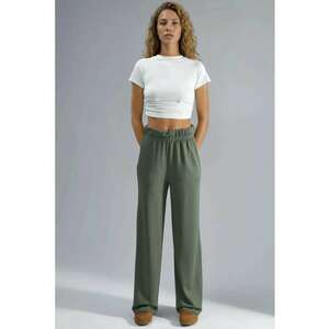 Pantaloni dama - viscoza/poliester/elastan - kaki imagine