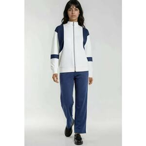 Trening dama - tricot - albastru/alb imagine