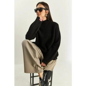 Pulover tricotat dama - supradimensionat - negru - acril/poliester/elastan - One Size imagine
