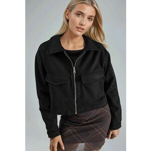 Jacheta scurta dama poliester/lycra - negru imagine
