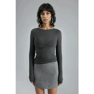 Bluza - Slim fit - Gri inchis - Jerseu imagine