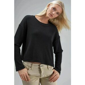Pulover dama - guler rotund - negru - jerseu - imagine