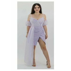 Rochia scurta din sclipici lavanda MARISSA imagine