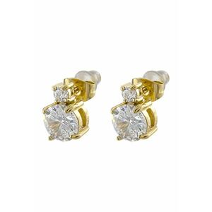 Cercei placati cu aur de 18K si zirconia - Auriu imagine