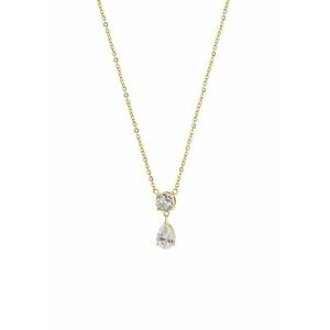 Colier placat cu aur de 18K si decorat cu zirconia - Auriu imagine