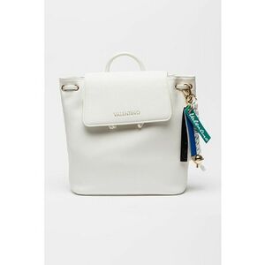 Rucsac de piele ecologica cu clapa - Alb optic imagine