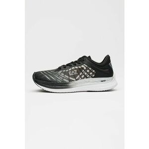Pantofi sport din plasa cu garnituri din material sintetic - Negru/Argintiu imagine