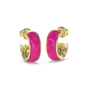 Cercei rotunzi mici - Auriu/Fucsia imagine