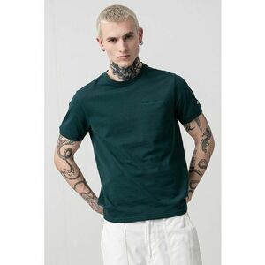 Tricou din material pique cu model uni - Verde englez imagine
