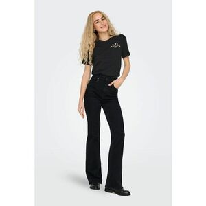 Tricou de bumbac organic cu imprimeu pe piept Polly - Negru/Roz deschis imagine