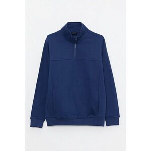 Bluza de trening cu fenta cu fermoar - Albastru indigo imagine