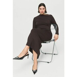 Rochie midi dreapta - Maro inchis imagine