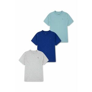 Set de tricouri din amestec de bumbac - 3 piese - Albastru inchis/Turcoaz/Gri melange imagine