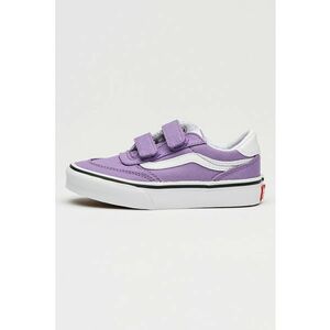 Tenisi Brooklyn cu inchidere velcro si piele intoarsa - Violet imagine