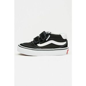 Tenisi Brooklyn cu inchidere velcro si piele intoarsa - Alb/Negru imagine
