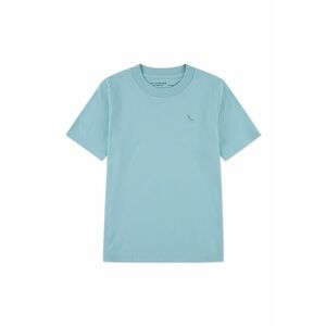 Tricou regular fit cu decolteu la baza gatului - Turcoaz imagine