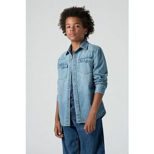 Camasa din denim cu buzunare pe piept New Barstow - Albastru deschis imagine