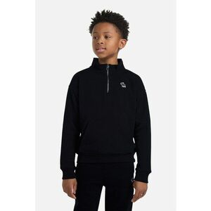 Bluza de trening cu fenta cu fermoar si fente pentru degetele mari - Negru imagine