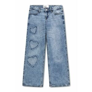 Blugi relaxed-fit cu detalii inimi - Albastru melange imagine