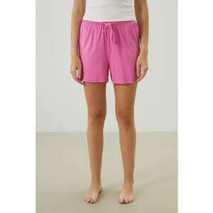 Pantaloni scurti de pijama cu snur in talie - Alb/Roz imagine