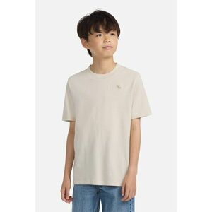 Tricou regular fit cu decolteu la baza gatului - Bej imagine