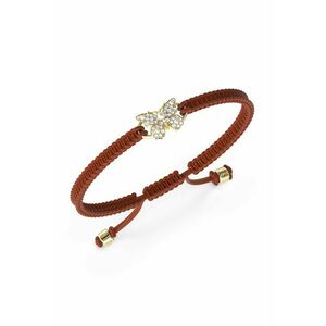 Bratara cu nod glisant si talisman fluture - Auriu/Visiniu imagine