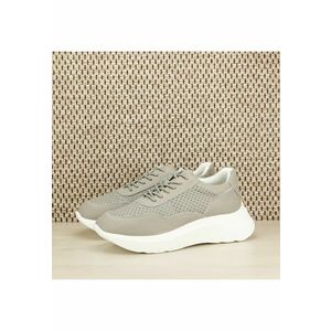 Sneakers piele naturala Aniela gri M5 7712 - Gri imagine