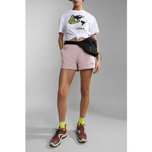 Pantaloni scurti sport cu buzunare laterale - Roz pastel imagine