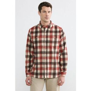 Jacheta-camasa regular fit cu buzunare pe piept Classic - Bej/Caramiziu/Maro pamantiu imagine