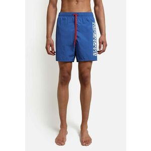 Pantaloni scurti de baie cu snur si imprimeu - Albastru royal imagine