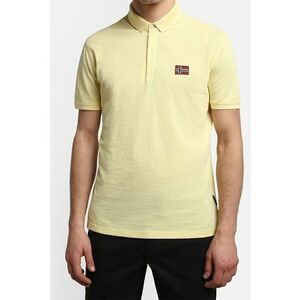 Tricou polo din bumbac pique Ebea - Galben pai imagine