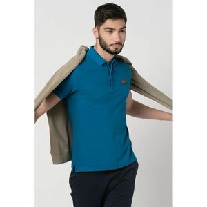 Tricou polo cu aplicatie brodata pe piept Ebea - Albastru imagine